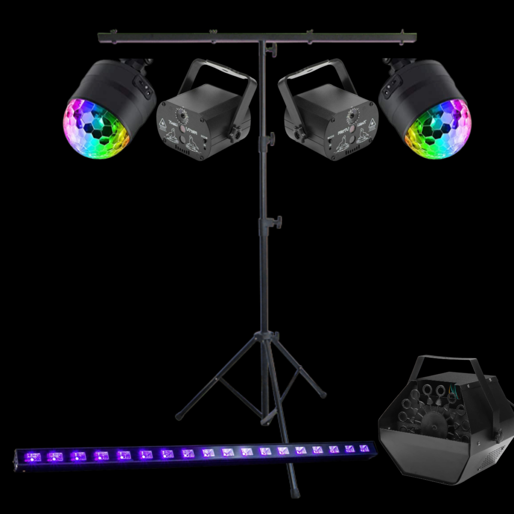 lighting hire equipment on stands