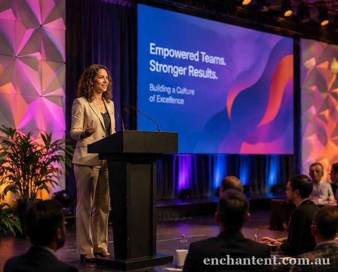 Awards ceremony stage lighting by Enchant Entertainment, Perth