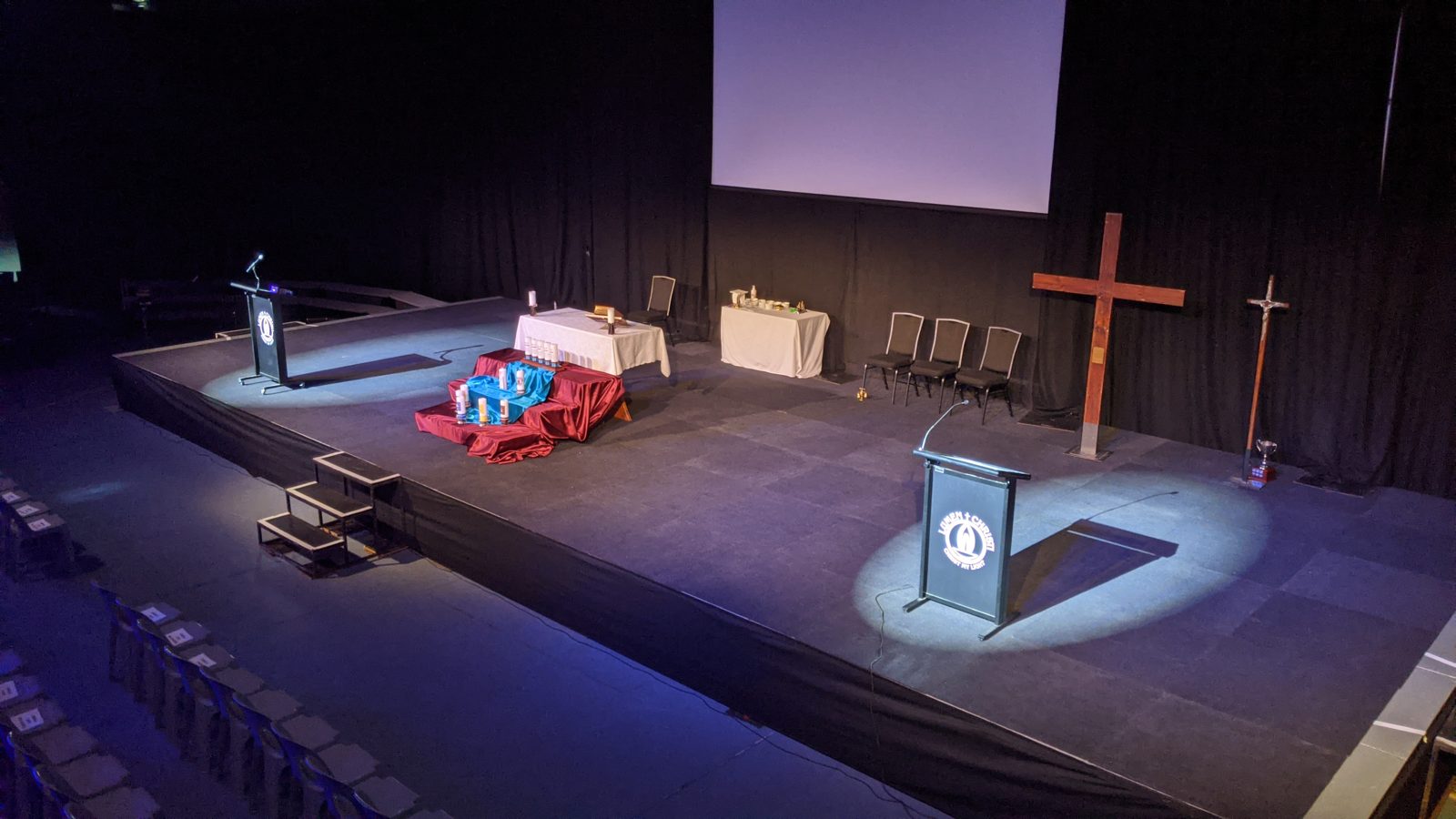 School liturgy and ceremony stage lighting Perth