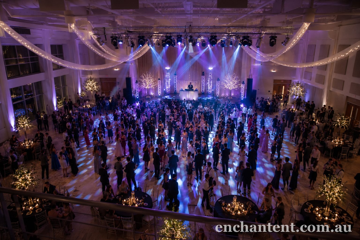 School formal ballroom uplighting, Perth