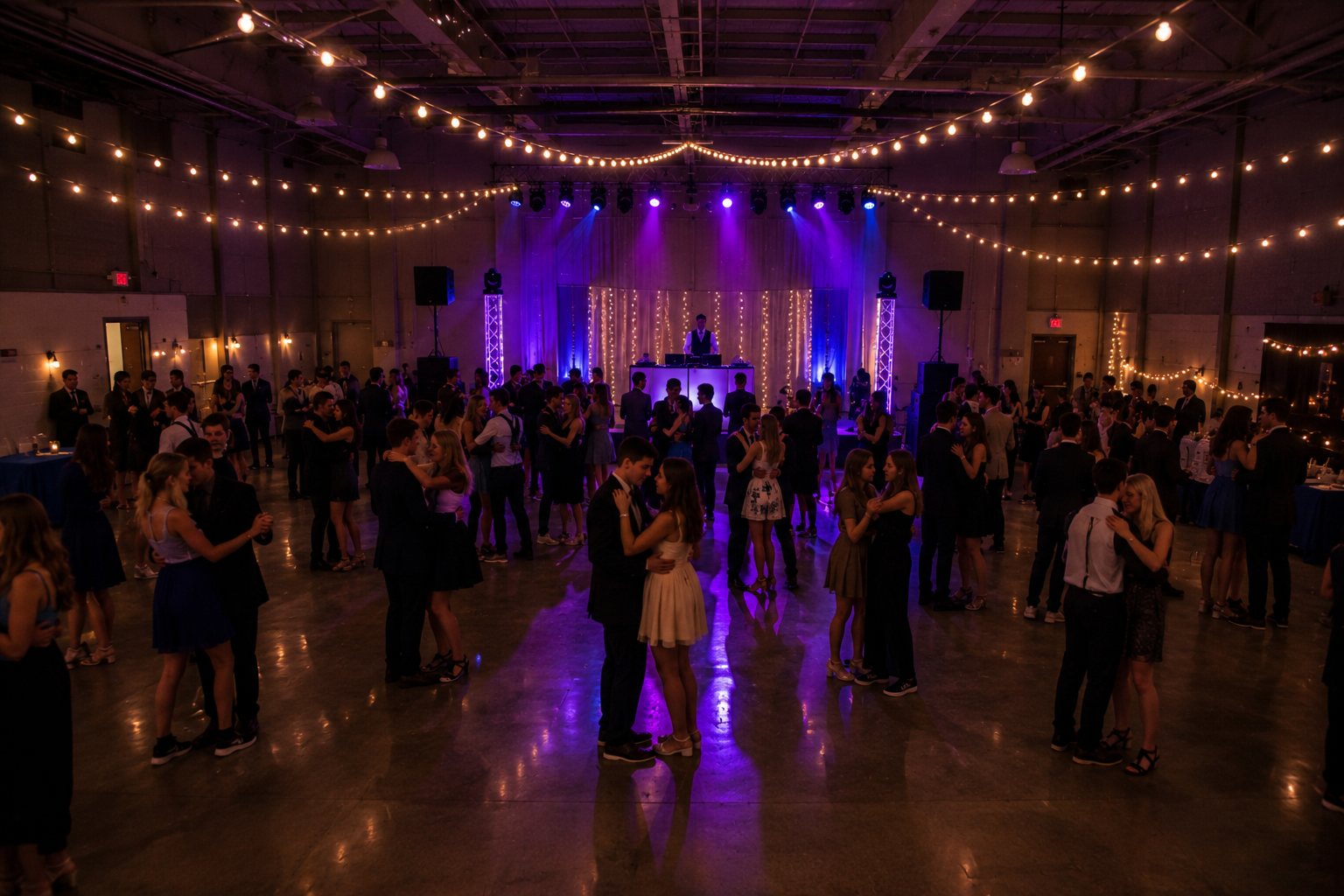 School formal lighting hire Perth, dance floor lighting and uplighting for a Year 12 formal